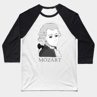 Wolfgang Amadeus Mozart: Cartoon in black and white Baseball T-Shirt